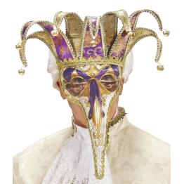 Máscara de nariz veneziana super luxuosa