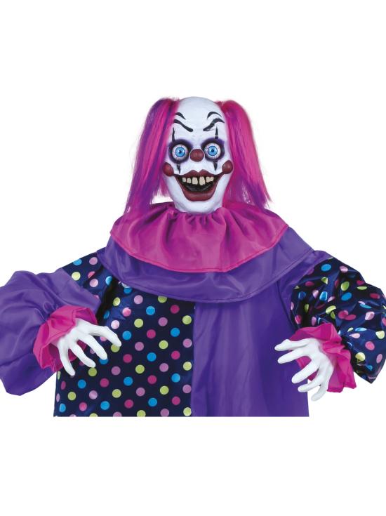 Boneco de palhaço de Halloween com luz e som 1,6 m