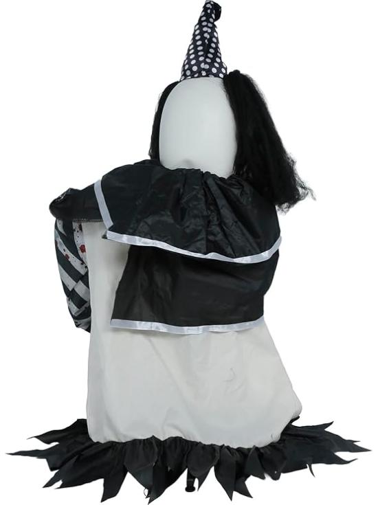 Boneco de palhaço assustador de Halloween de 105 cm com luz, som e movimento.