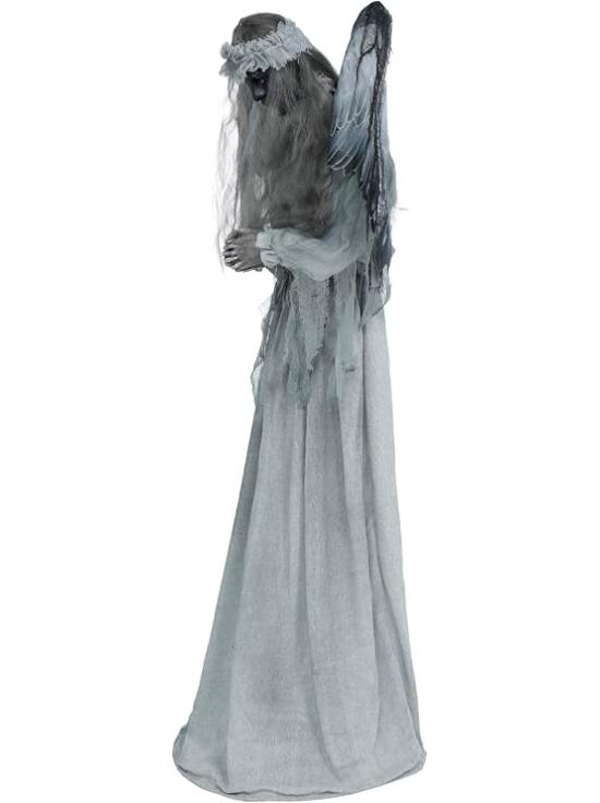 Anjo animatrônico para o Halloween, 170 cm com olhos de LED.