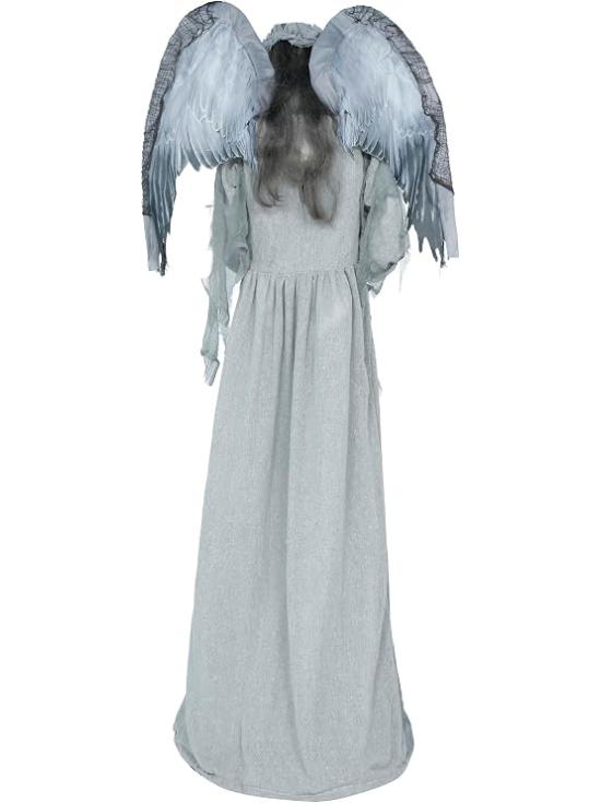 Anjo animatrônico para o Halloween, 170 cm com olhos de LED.