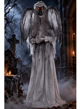 Anjo animatrônico para o Halloween, 170 cm com olhos de LED.