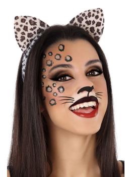 Tiara com orelhas de leopardo