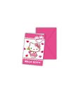 PACK 6 CONVITES DE CORAÇÕES OLÁ KITTY