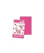 PACK 6 CONVITES DE CORAÇÕES OLÁ KITTY