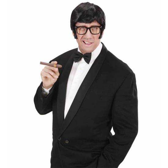 Gravata borboleta preta luxuosa.