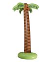 Palmeira inflável, com aproximadamente 180 cm de altura, ideal para decoração de festas na praia e festas temáticas.
