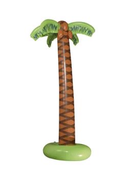 Palmeira inflável, com aproximadamente 180 cm de altura, ideal para decoração de festas na praia e festas temáticas.