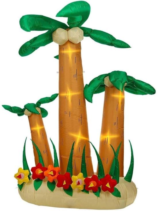 Conjunto de 3 palmeiras infláveis iluminadas de 240 cm