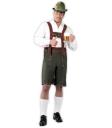 Calças tirolesas com suspensórios, estilo Oktoberfest alemão.