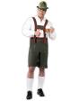 Calças tirolesas com suspensórios, estilo Oktoberfest alemão.