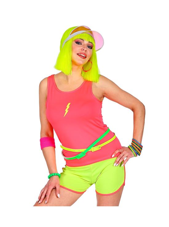 Shorts fluorescentes dos anos 80