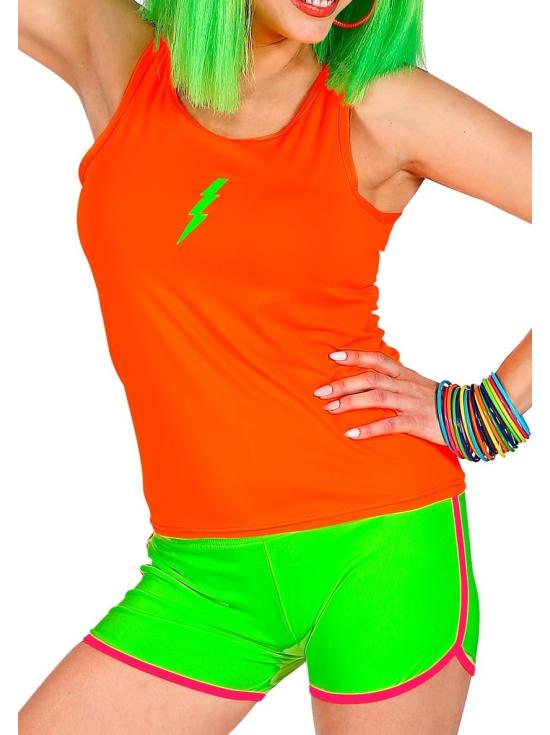 Shorts fluorescentes dos anos 80