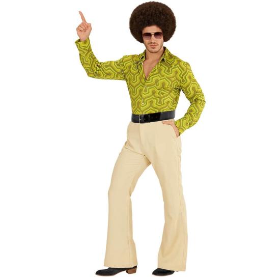 Calça Masculina Anos 70 Groovy Bege Calça Masculina Anos 70 Groovy Bege