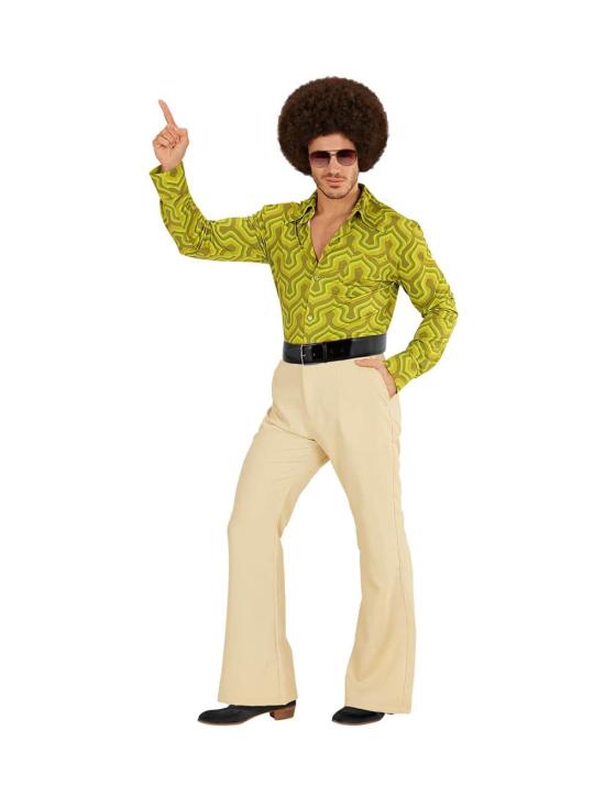 Calça Masculina Anos 70 Groovy Bege