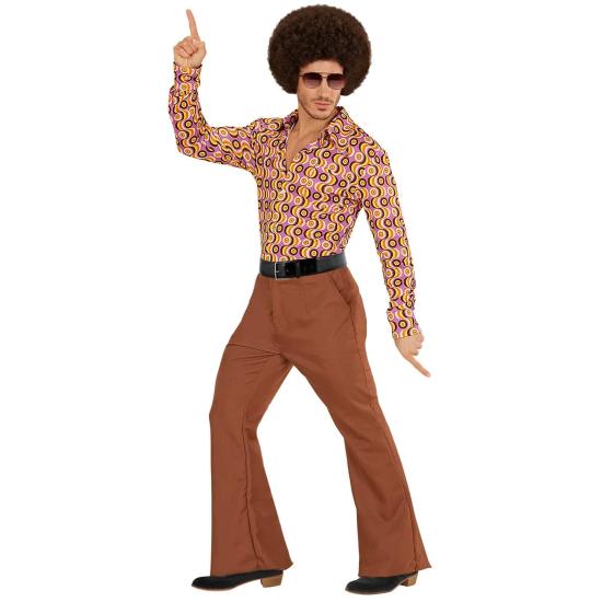 Calça masculina marrom dos anos 70 *