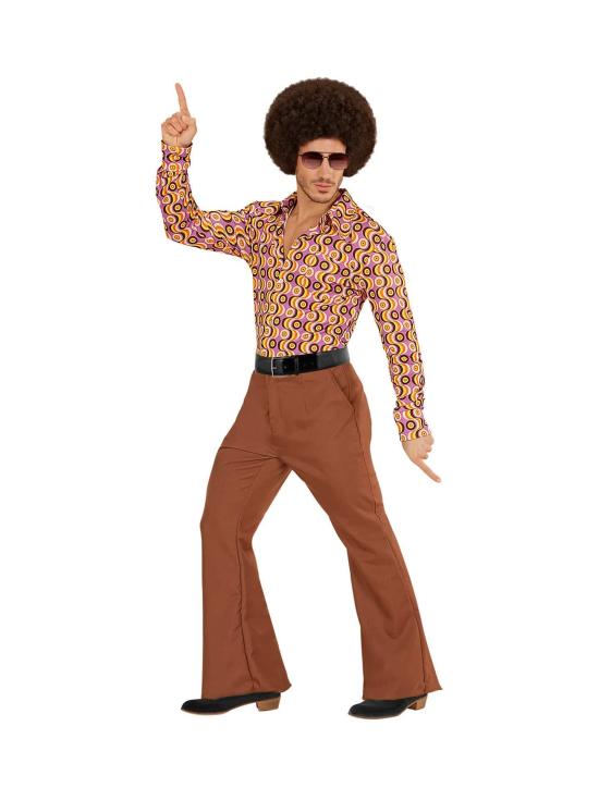 Calça masculina marrom dos anos 70 *