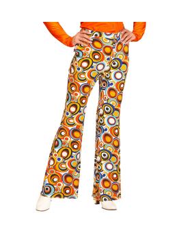 Calça Feminina Anos 70 Groovy Bubbles