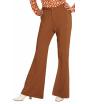 Calça feminina marrom descolada dos anos 70 *