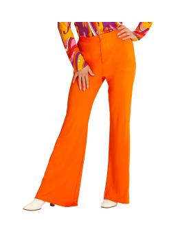Calça Feminina Anos 70 Groovy Laranja