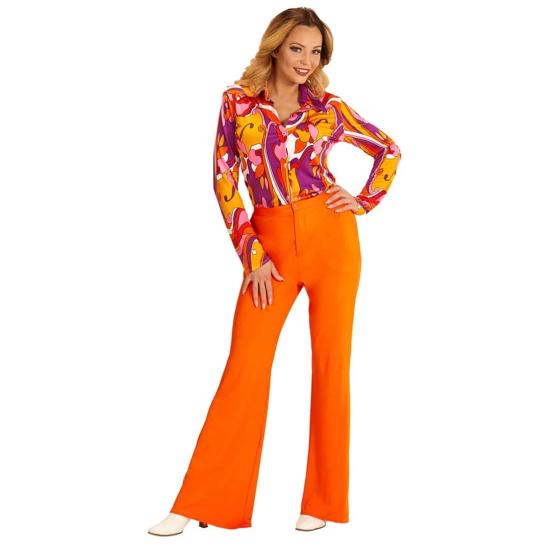 Calça Feminina Anos 70 Groovy Laranja Calça Feminina Anos 70 Groovy Laranja