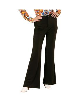 Calça feminina preta descolada dos anos 70*