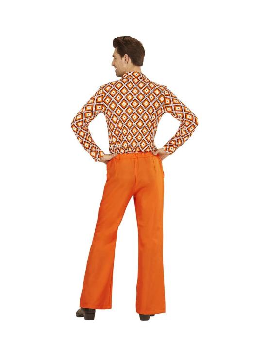 Calça masculina laranja dos anos 70