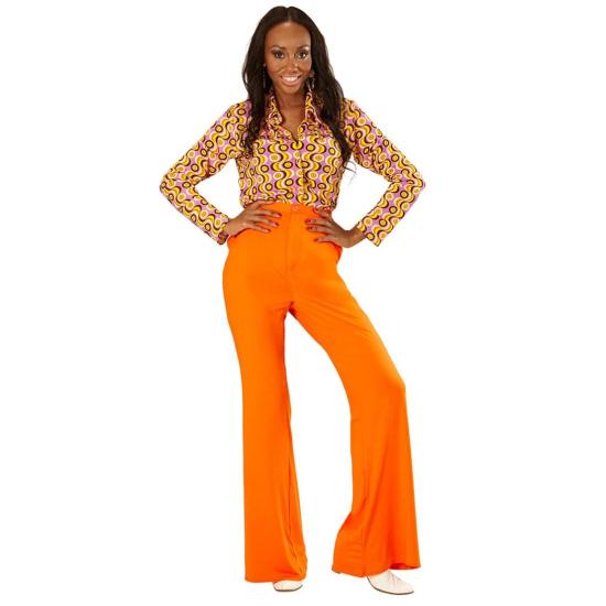 Calça Feminina Anos 70 Groovy Laranja Calça Feminina Anos 70 Groovy Laranja