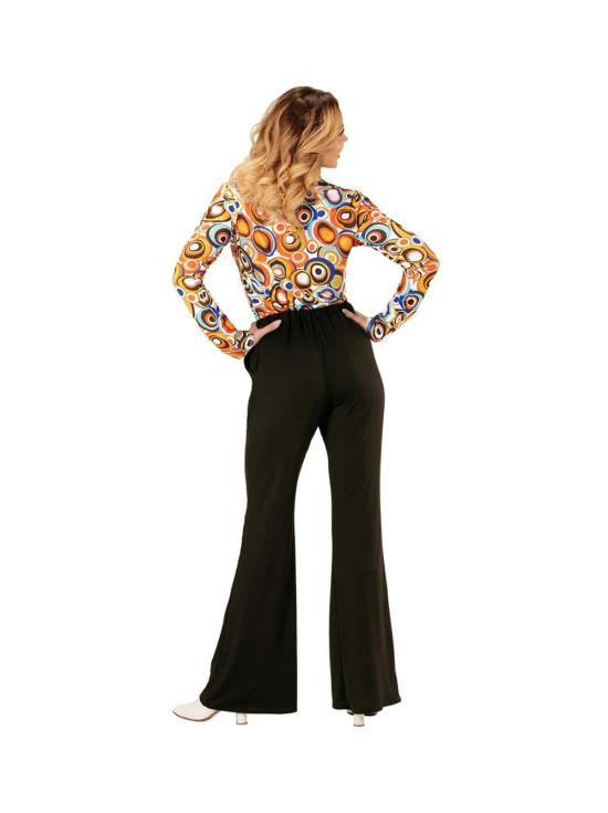 Calça feminina preta descolada dos anos 70*