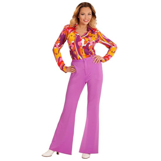 Calça feminina roxa dos anos 70 Calça feminina roxa dos anos 70