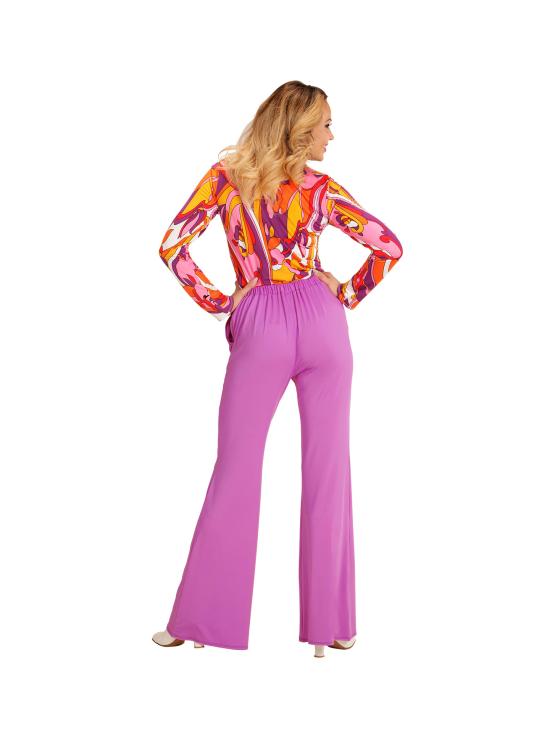 Calça feminina roxa dos anos 70