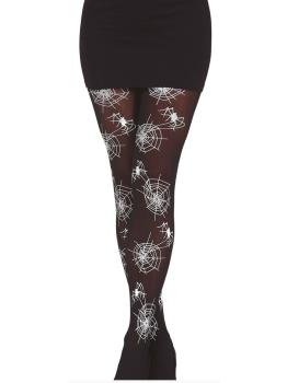Meia-calça com estampa de teia de aranha para adultos