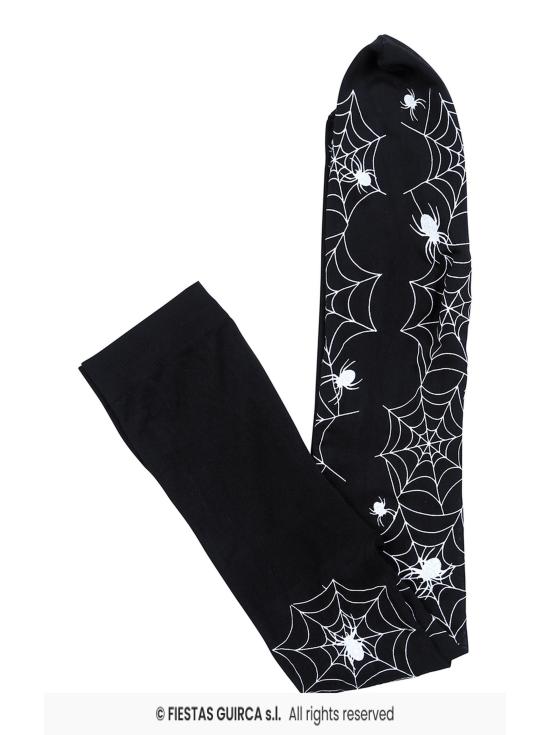 Meia-calça com estampa de teia de aranha para adultos