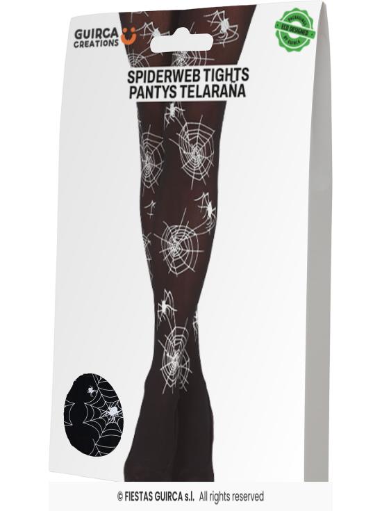 Meia-calça com estampa de teia de aranha para adultos