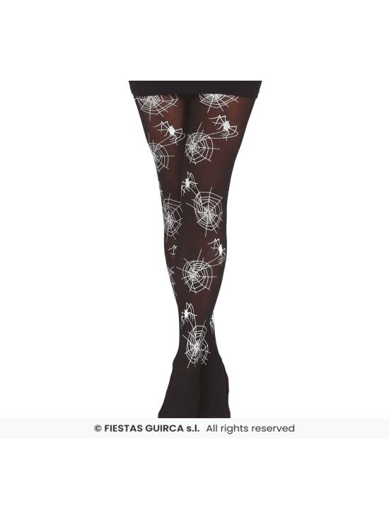 Meia-calça com estampa de teia de aranha para adultos