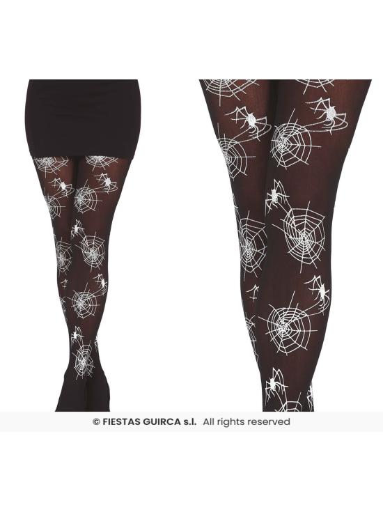 Meia-calça com estampa de teia de aranha para adultos