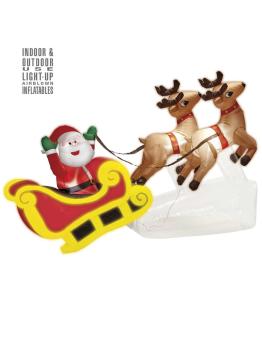 Papai Noel inflável com 2 renas luminosas 210 cm