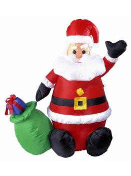 Papai Noel inflável com luz 122 cm - uso interno