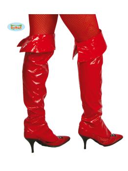 Par de capas de botas vermelhas