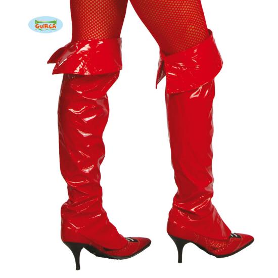 Par de capas de botas vermelhas