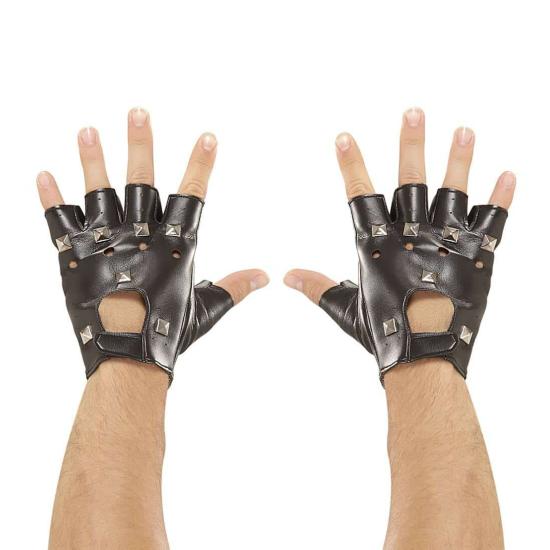 Par de luvas com tachas.