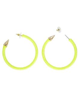 Par de brincos amarelos fluorescentes