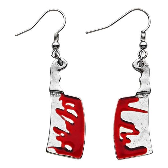 Par de brincos de facas de açougueiro