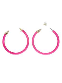 Par de brincos rosa fluorescentes
