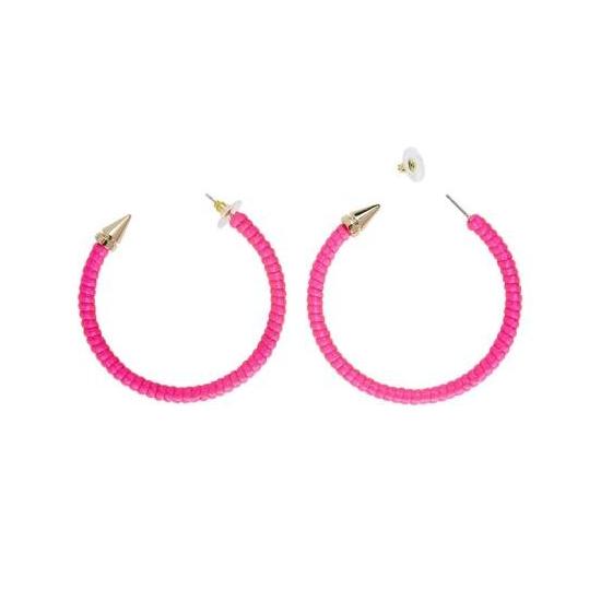 Par de brincos rosa fluorescentes