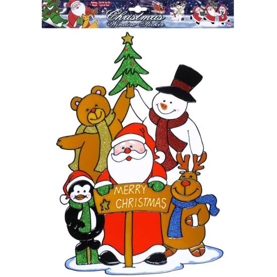 Adesivo para janela da família Papai Noel 40 cms Adesivo para janela da família Papai Noel 40 cms