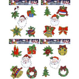 Conjunto de adesivos para janela do Papai Noel de 5 e 13 cms