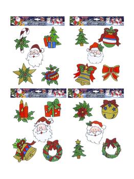 Conjunto de adesivos para janela do Papai Noel de 5 e 13 cms