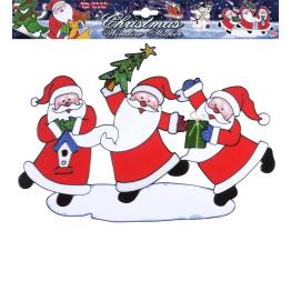 Adesivo de janela Papai Noel Trio horizontal 40 cms