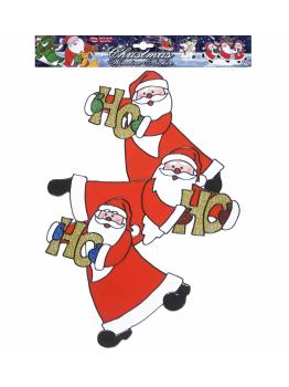 Adesivo de janela Papai Noel Trio Vertical 40 cms
